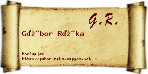 Gábor Réka névjegykártya